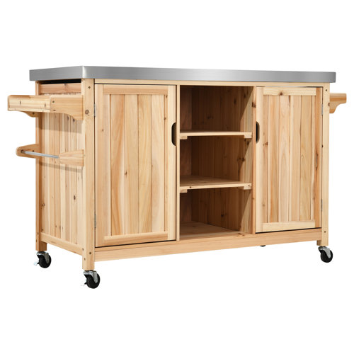 Lark Manor Aisma Solid Wood Bar Cart & Reviews Wayfair